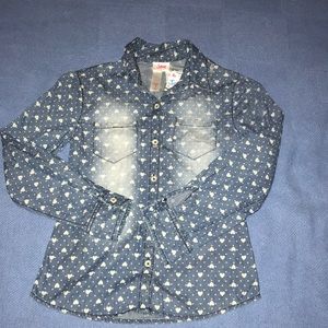 Justice,girls heart design top,size 7